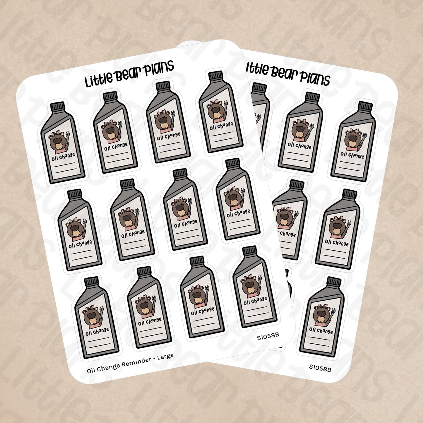 Oil Change Reminder Label Sticker Sheet