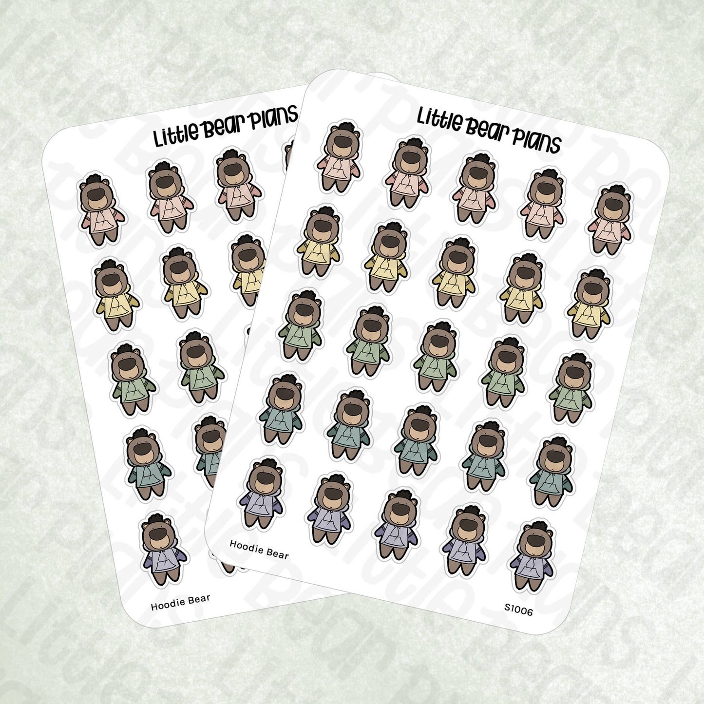 Bear with Hoodie Deco Sticker Sheet