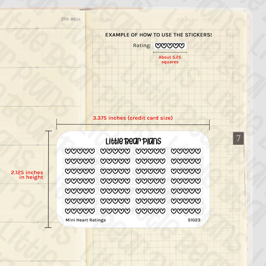 Mini Rating Review Sticker Sheet