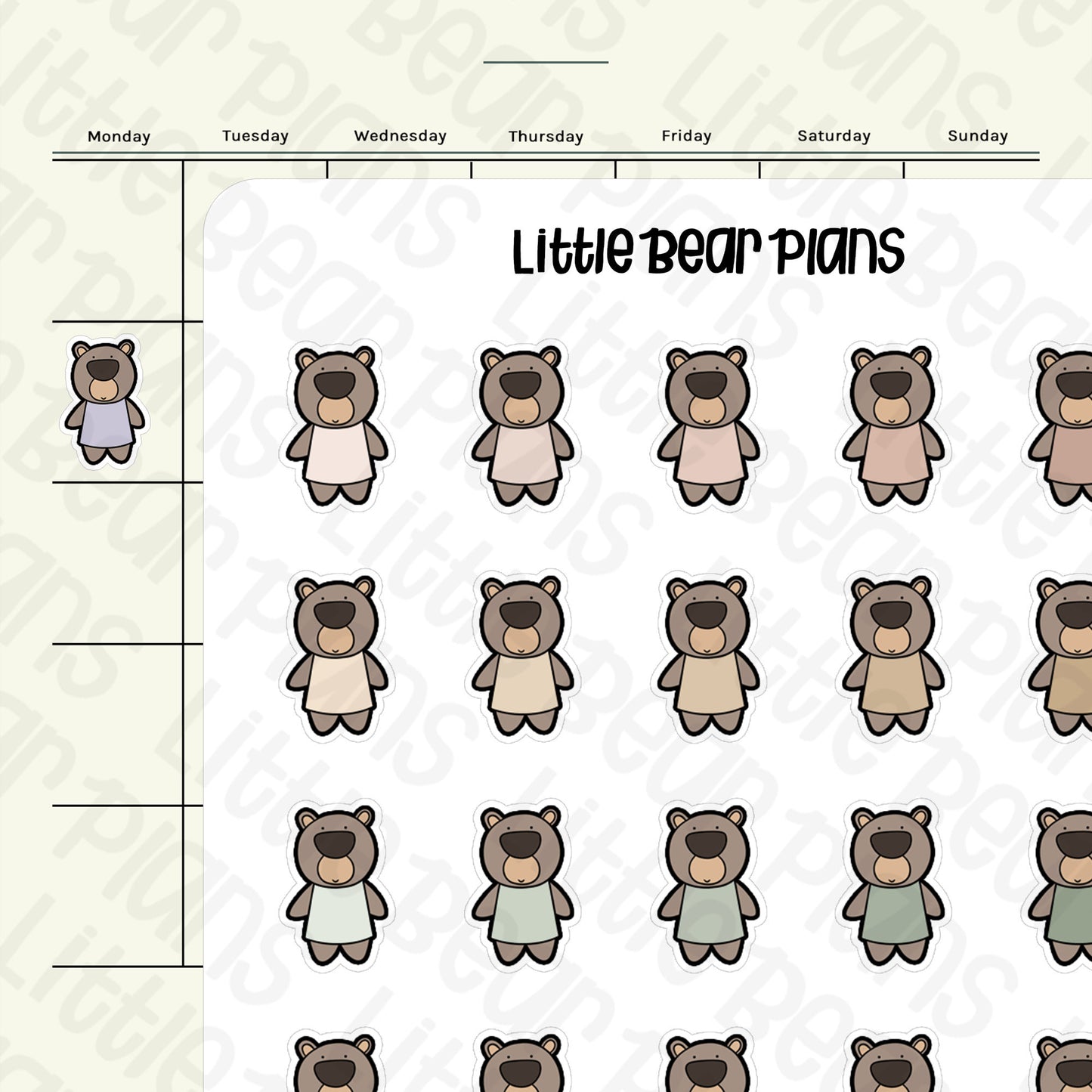 Classic Bear Deco Sticker Sheet