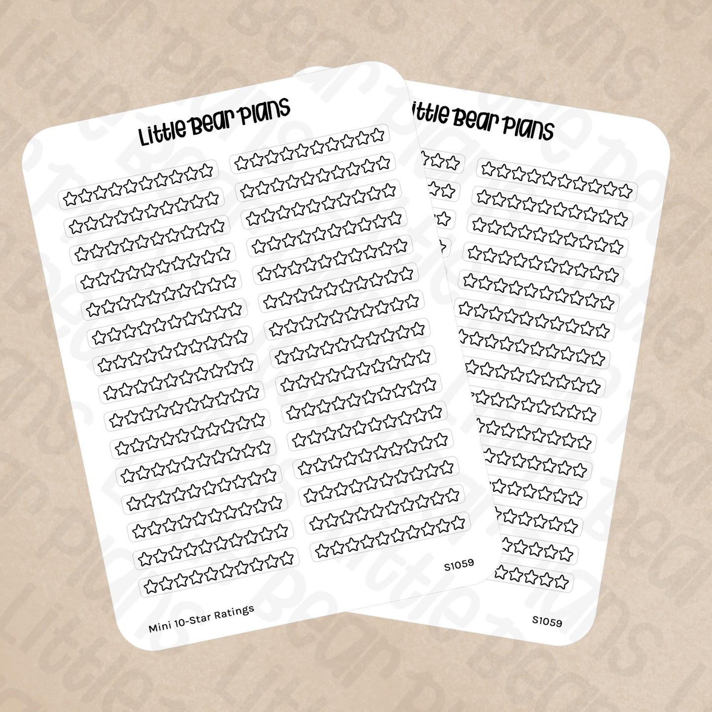 Mini 10-Star Rating Sticker Sheet