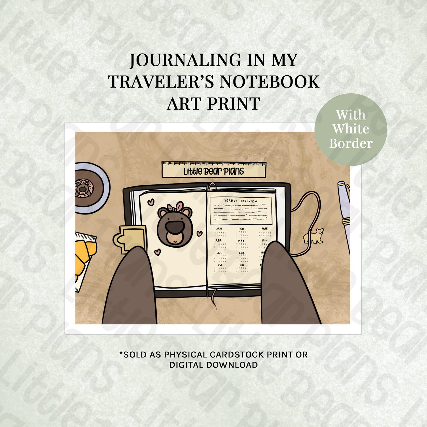 Journaling in My Traveler's Notebook Art Print