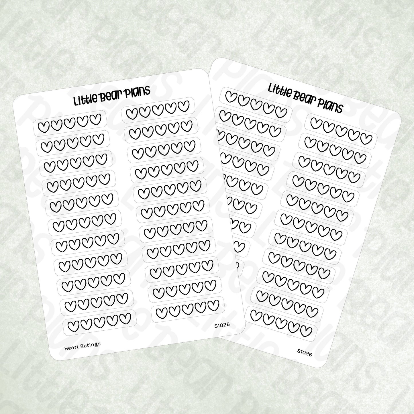 Heart Rating Review Sticker Sheet