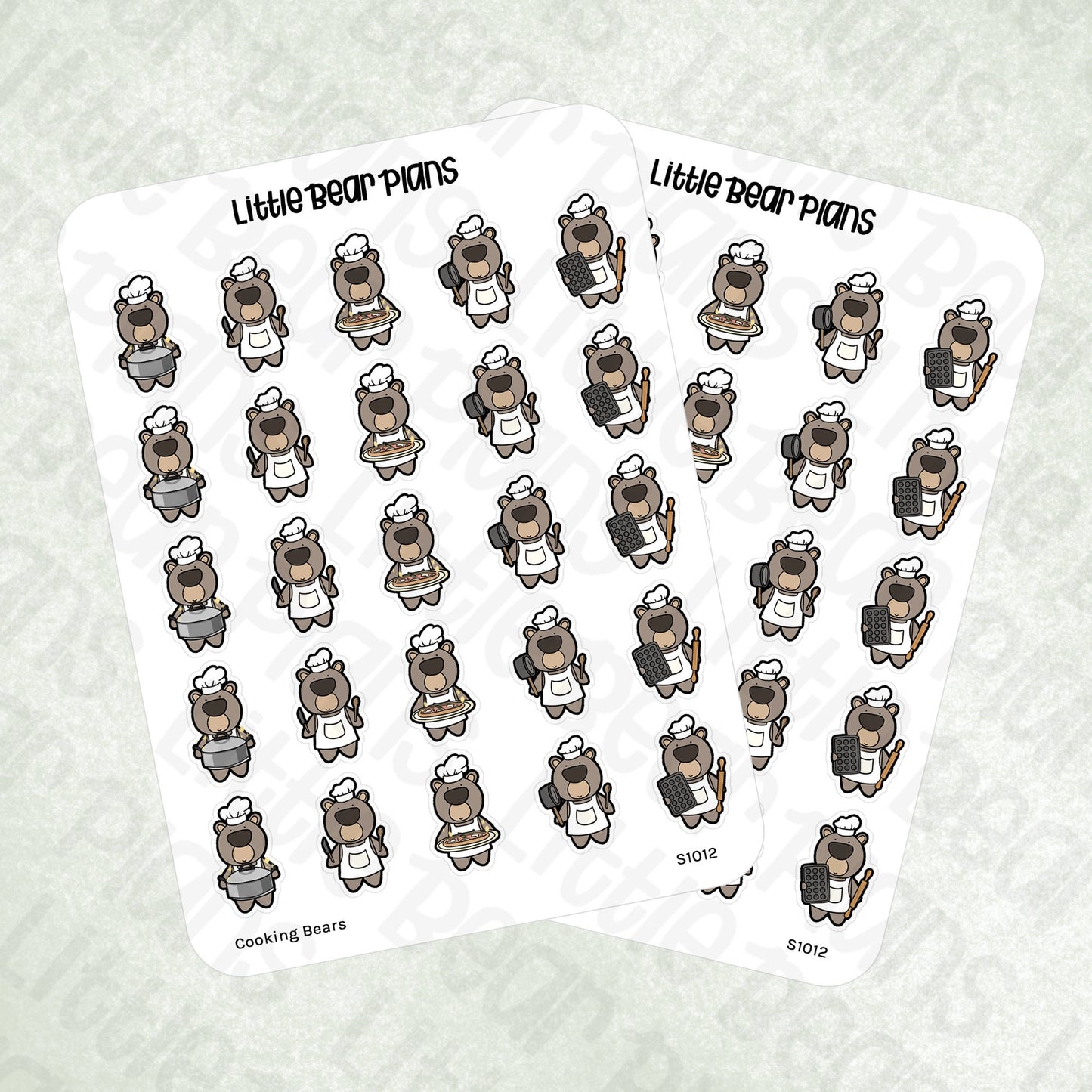 Chef Bear Cooking Sticker Sheet