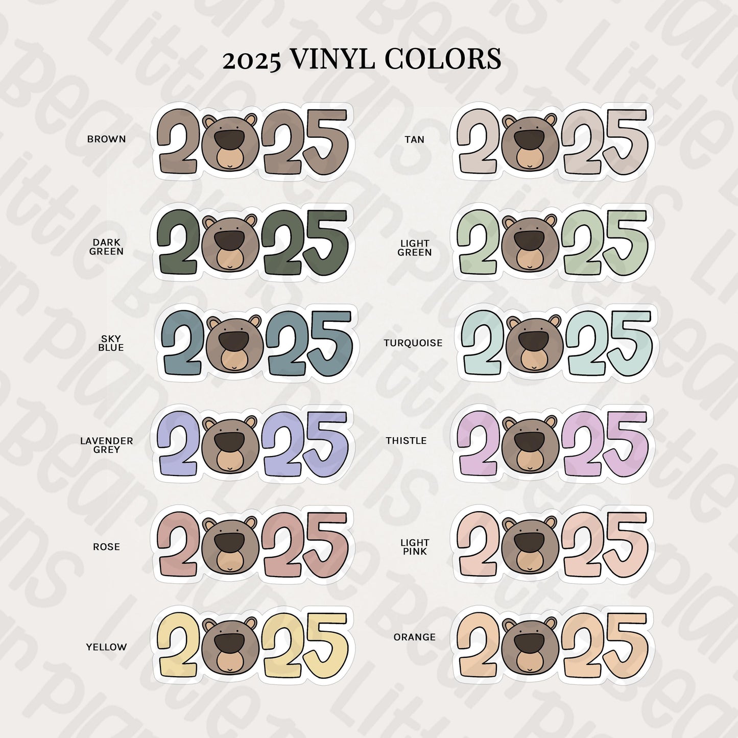 2025 Year Gradient Bear Vinyl Sticker