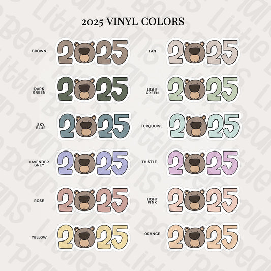 2025 Year Gradient Bear Vinyl Sticker