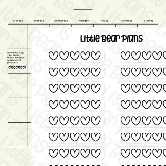 Heart Rating Review Sticker Sheet