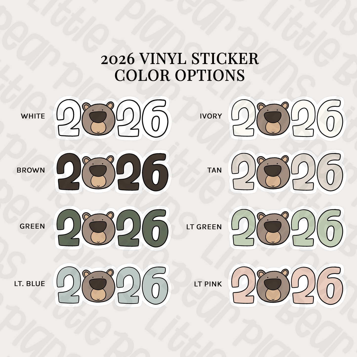 2026 Bear Vinyl Stickers