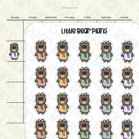 Winter Scarf Bear Deco Sticker Sheet