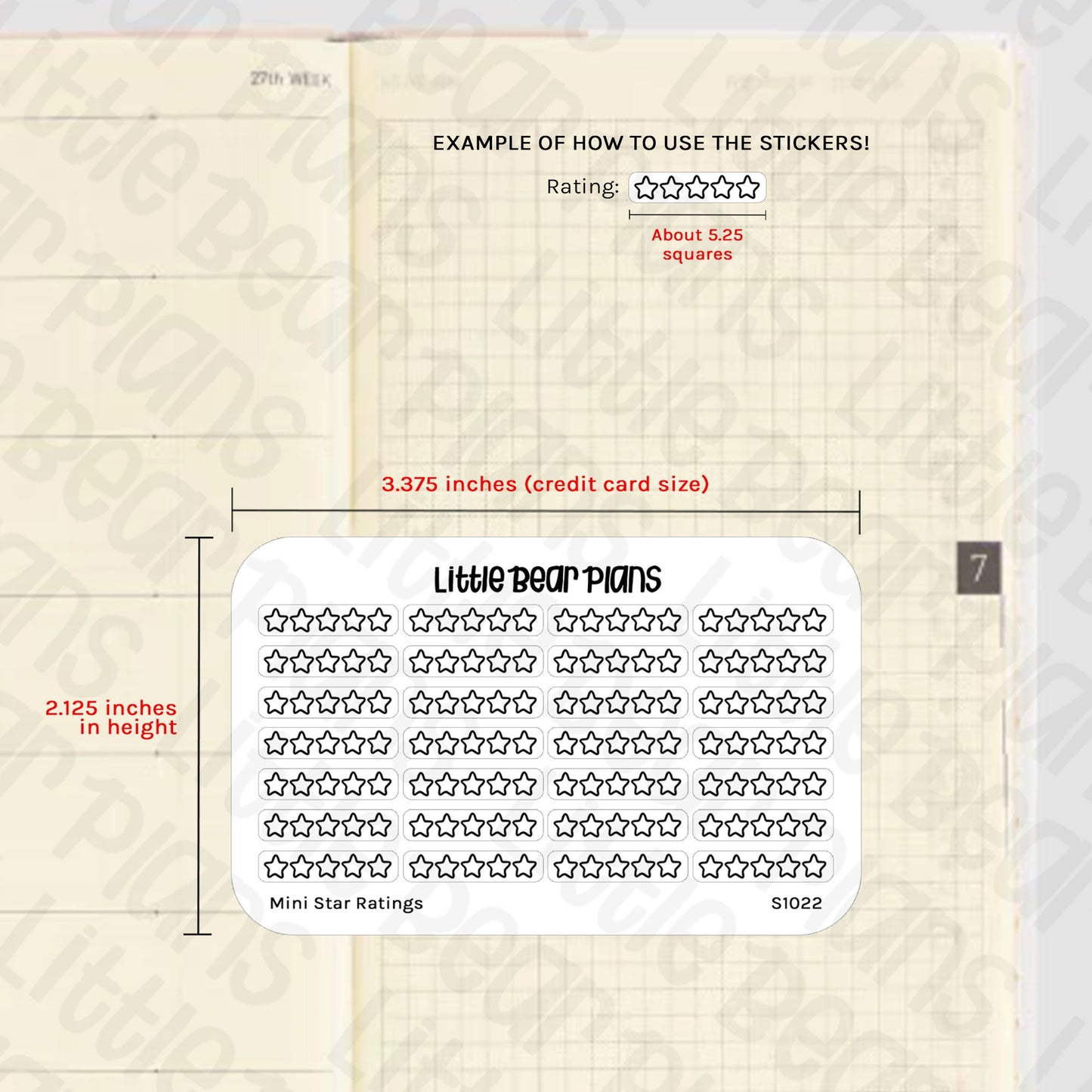 Mini Rating Review Sticker Sheet
