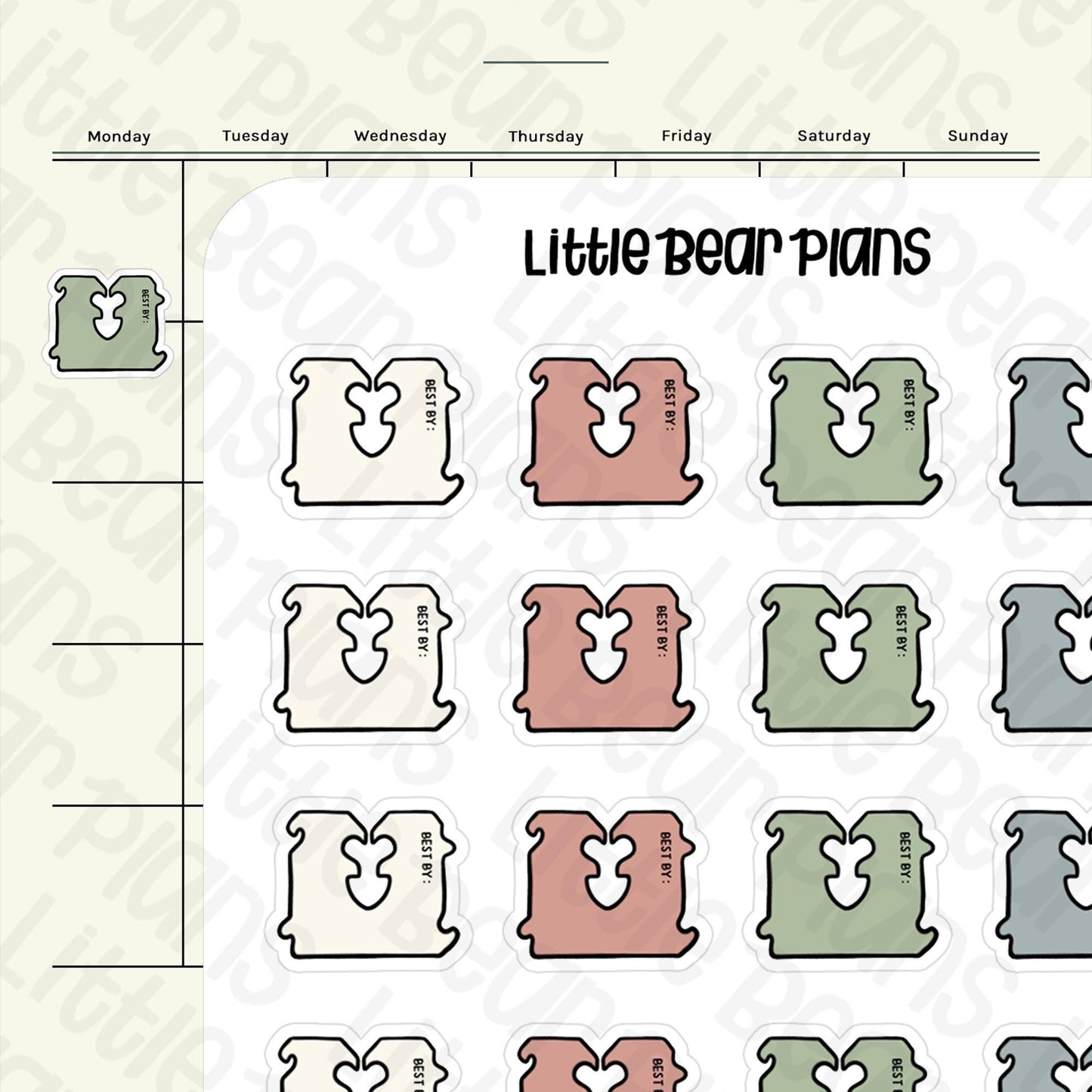 Bread Expiry Clips Label Sticker Sheet
