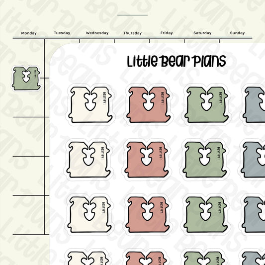 Bread Expiry Clips Label Sticker Sheet