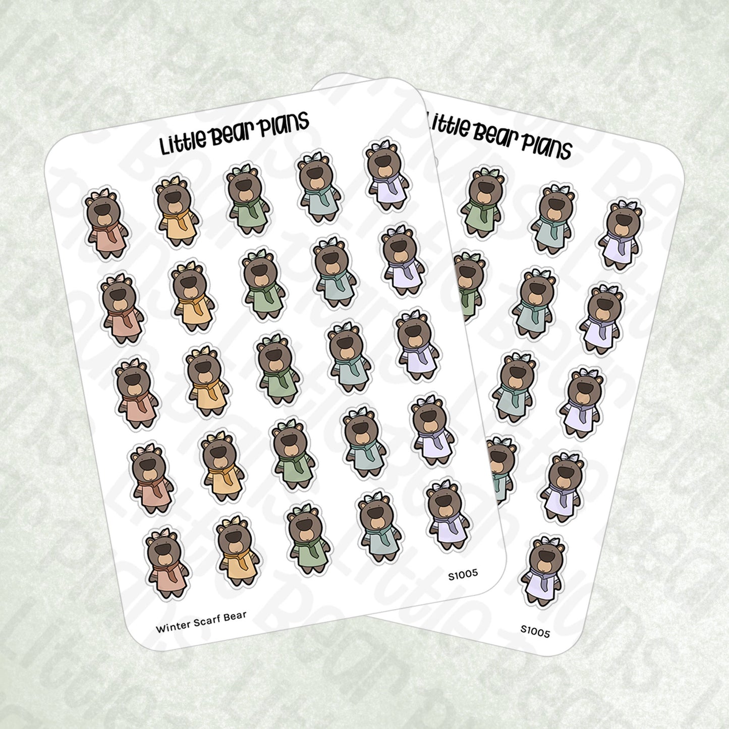 Winter Scarf Bear Deco Sticker Sheet