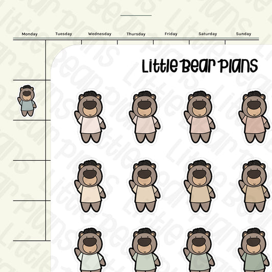 Lettuce Hair Bear Deco Sticker Sheet