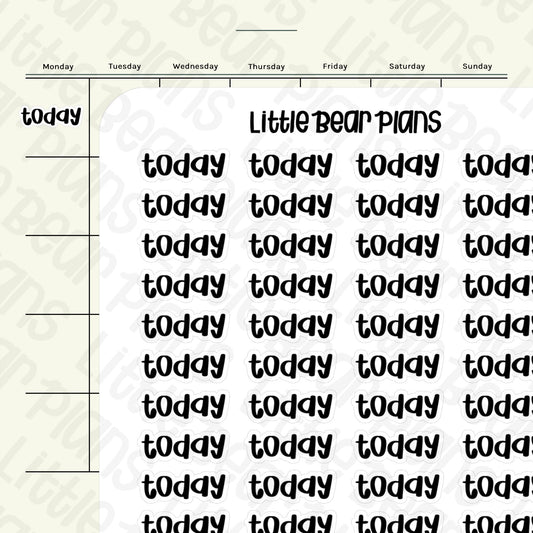 "Today" Header Label Sticker Sheet