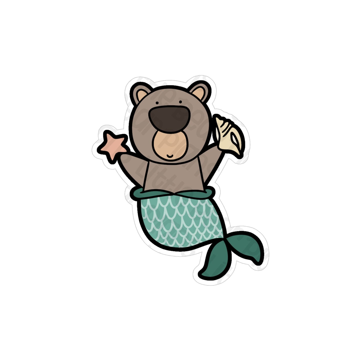 Ocean's Mermaid Bear Vinyl Sticker