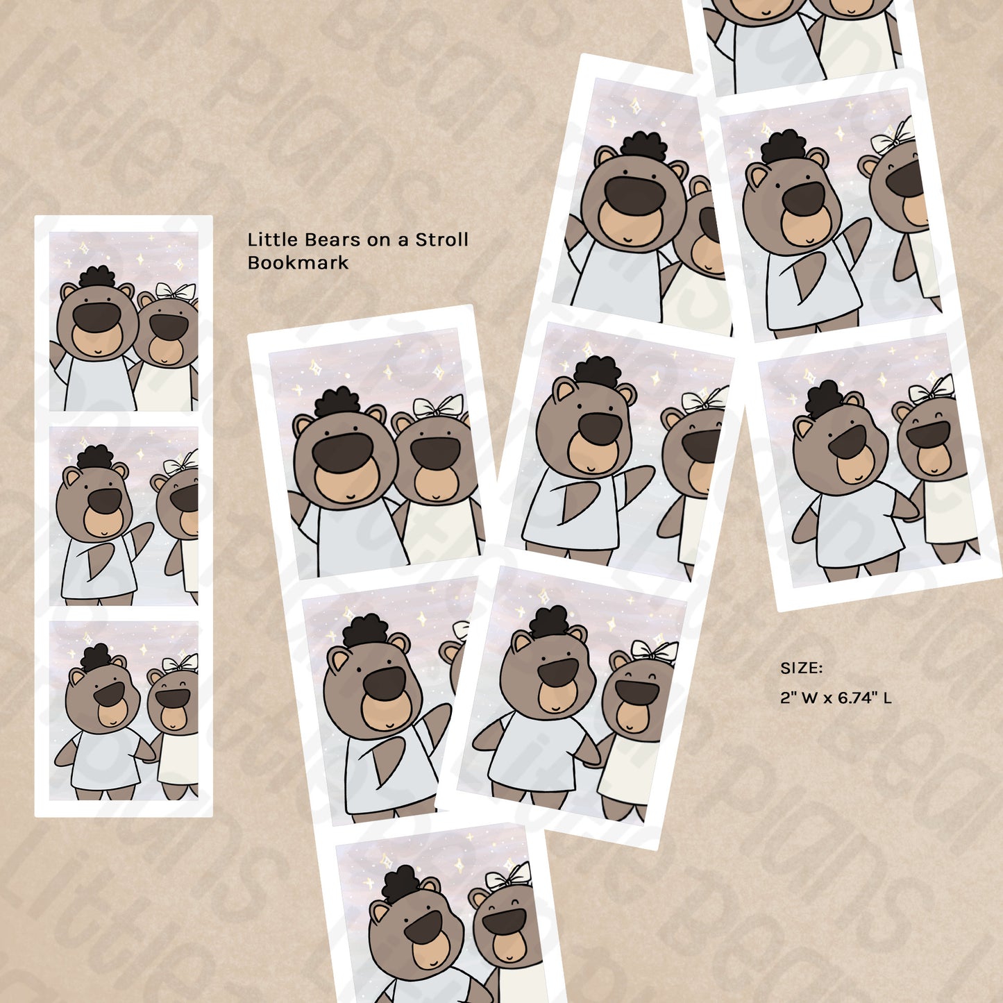 Little Bears on a Walk Bookmark