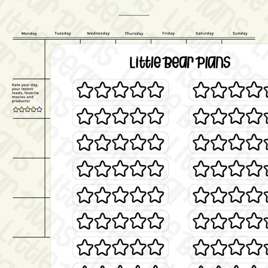 Star Rating Review Sticker Sheet