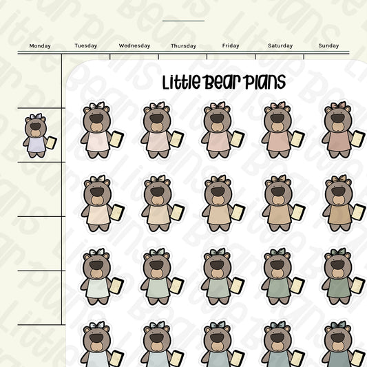 Bow Bear with Hobonichi Cousin Sticker Sheet