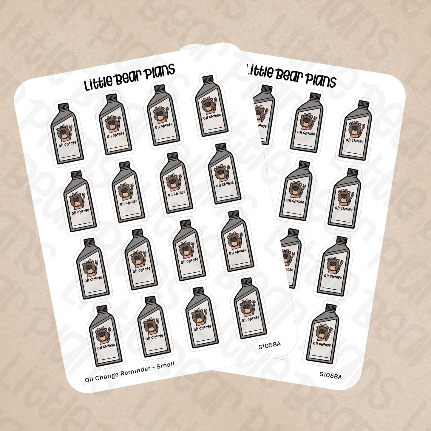 Oil Change Reminder Label Sticker Sheet