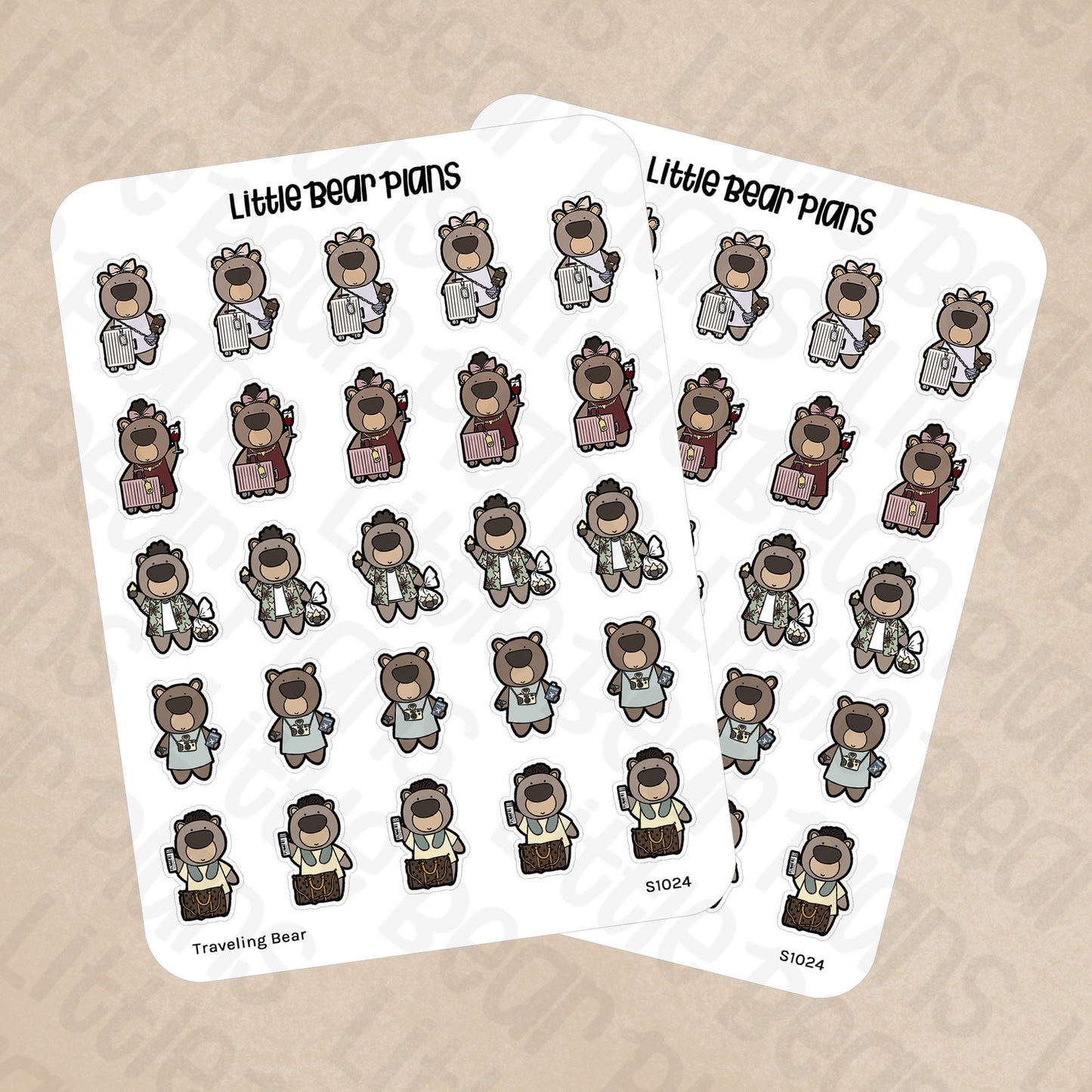 Travel Bear Deco Sticker Sheet