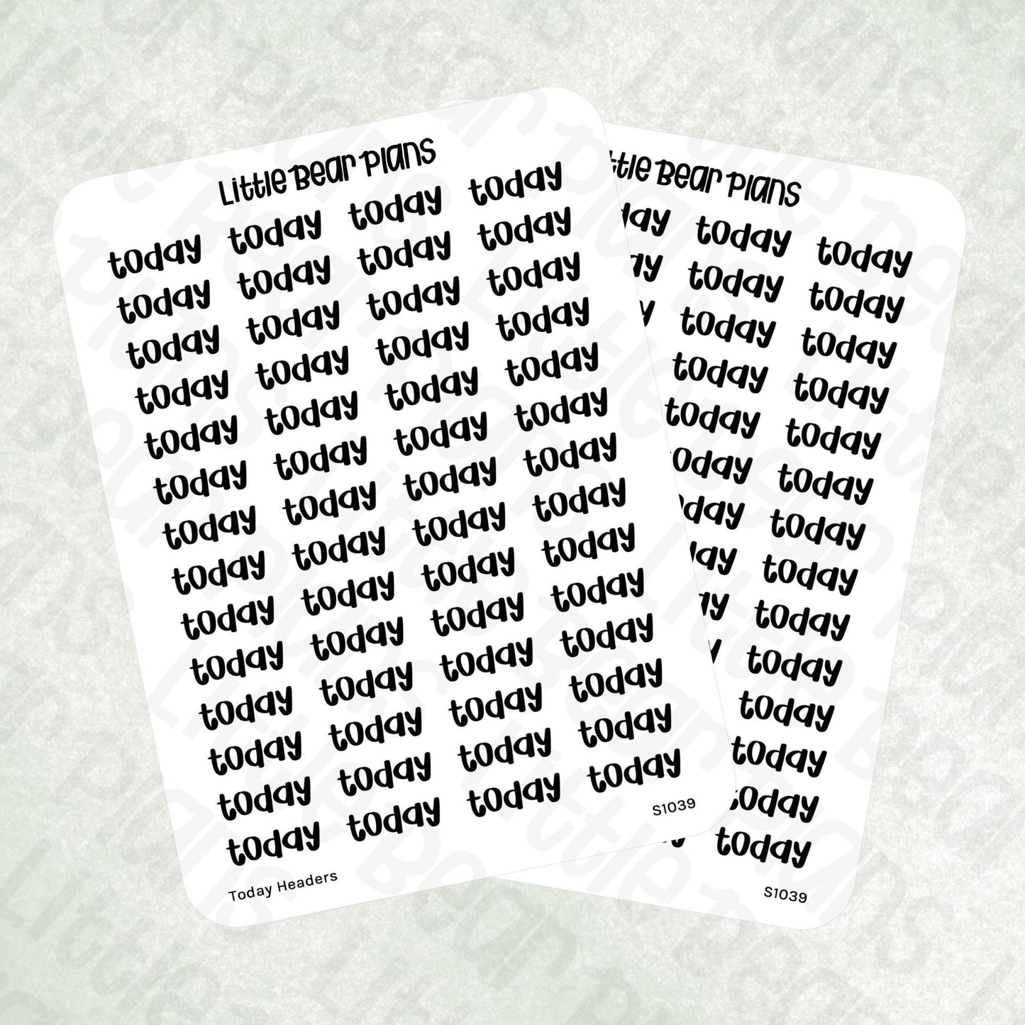 "Today" Header Label Sticker Sheet