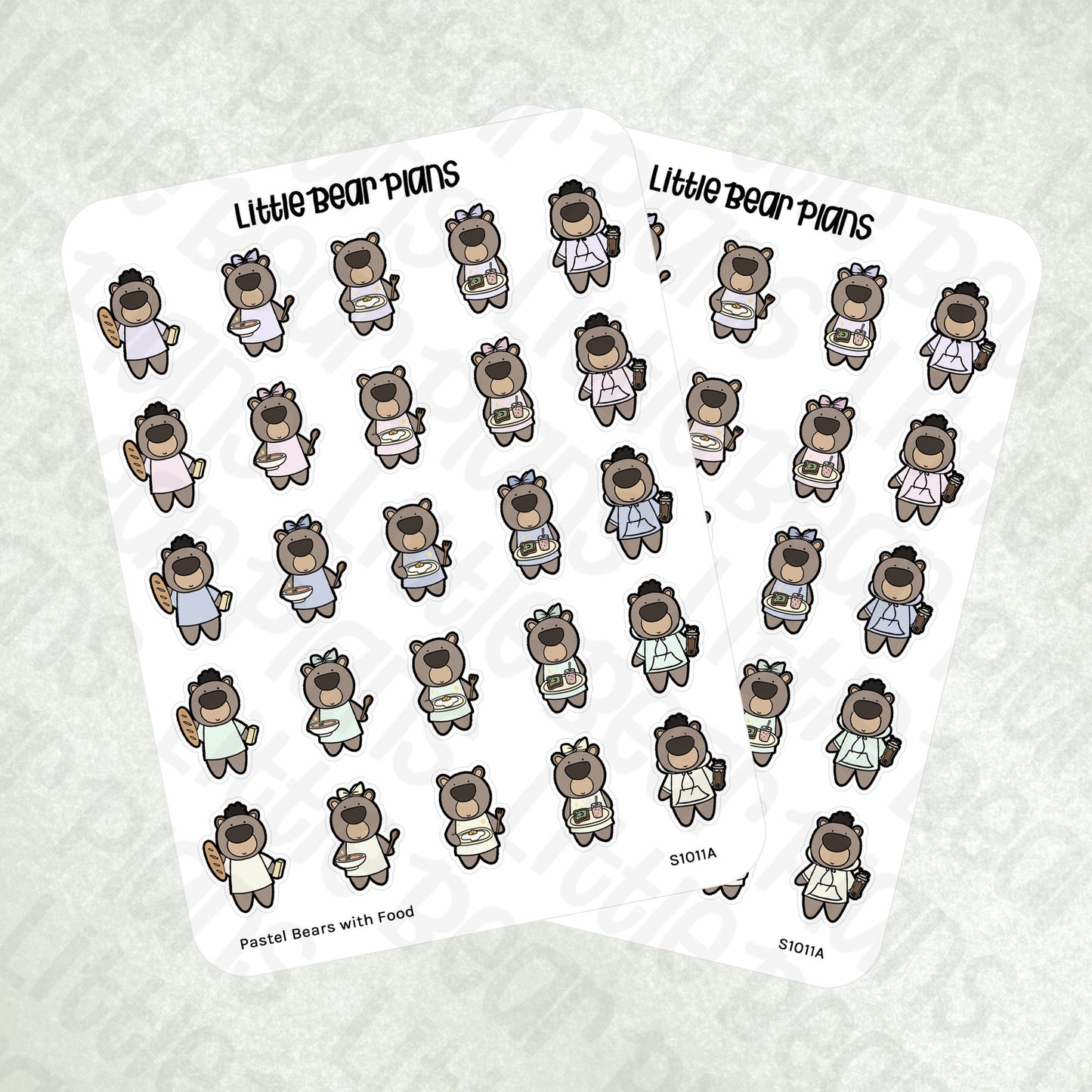 Little Bear with Food Deco Sticker Sheet