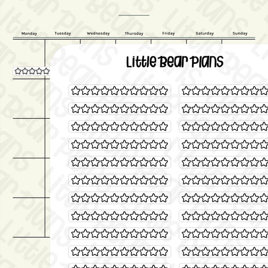 Mini 10-Star Rating Sticker Sheet