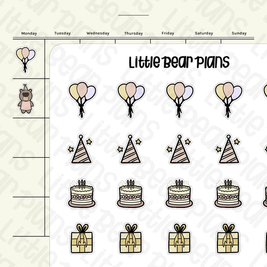 Birthday Bear Sticker Sheet