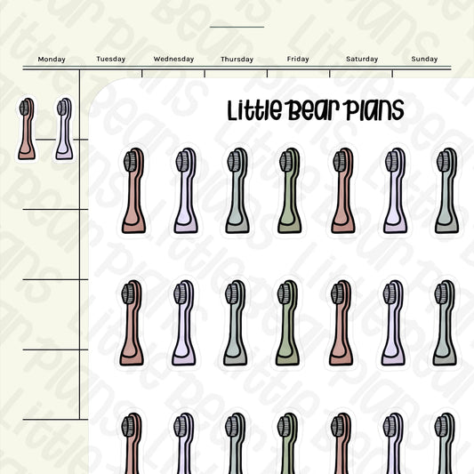 Toothbrush Head Replacement Reminder Deco Sticker Sheet