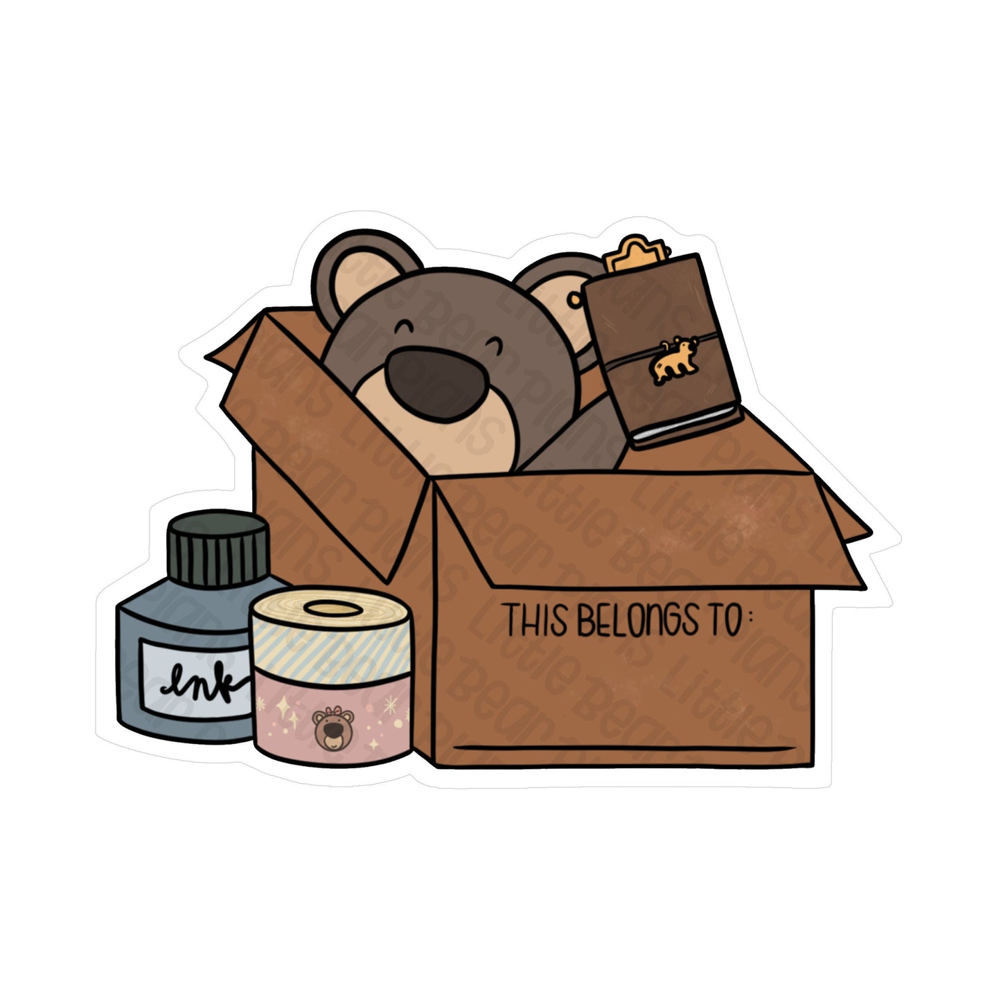 This Belongs To... Bear Vinyl Sticker