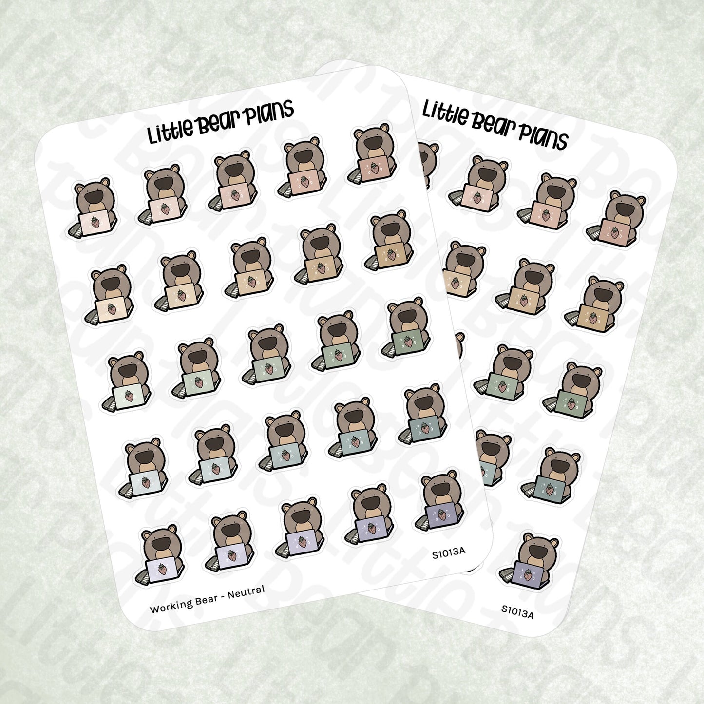 Working Bear with Hobonichi Weeks Sticker Sheet
