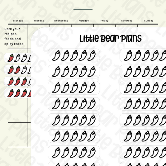 Spicy Chili Review Ratings Sticker Sheet