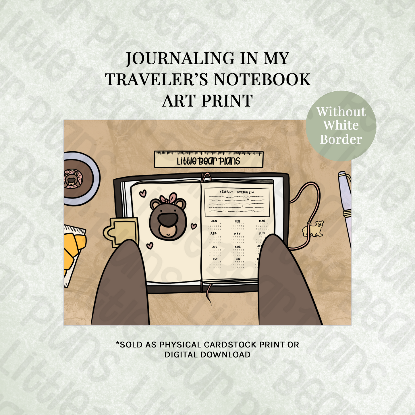 Journaling in My Traveler's Notebook Art Print