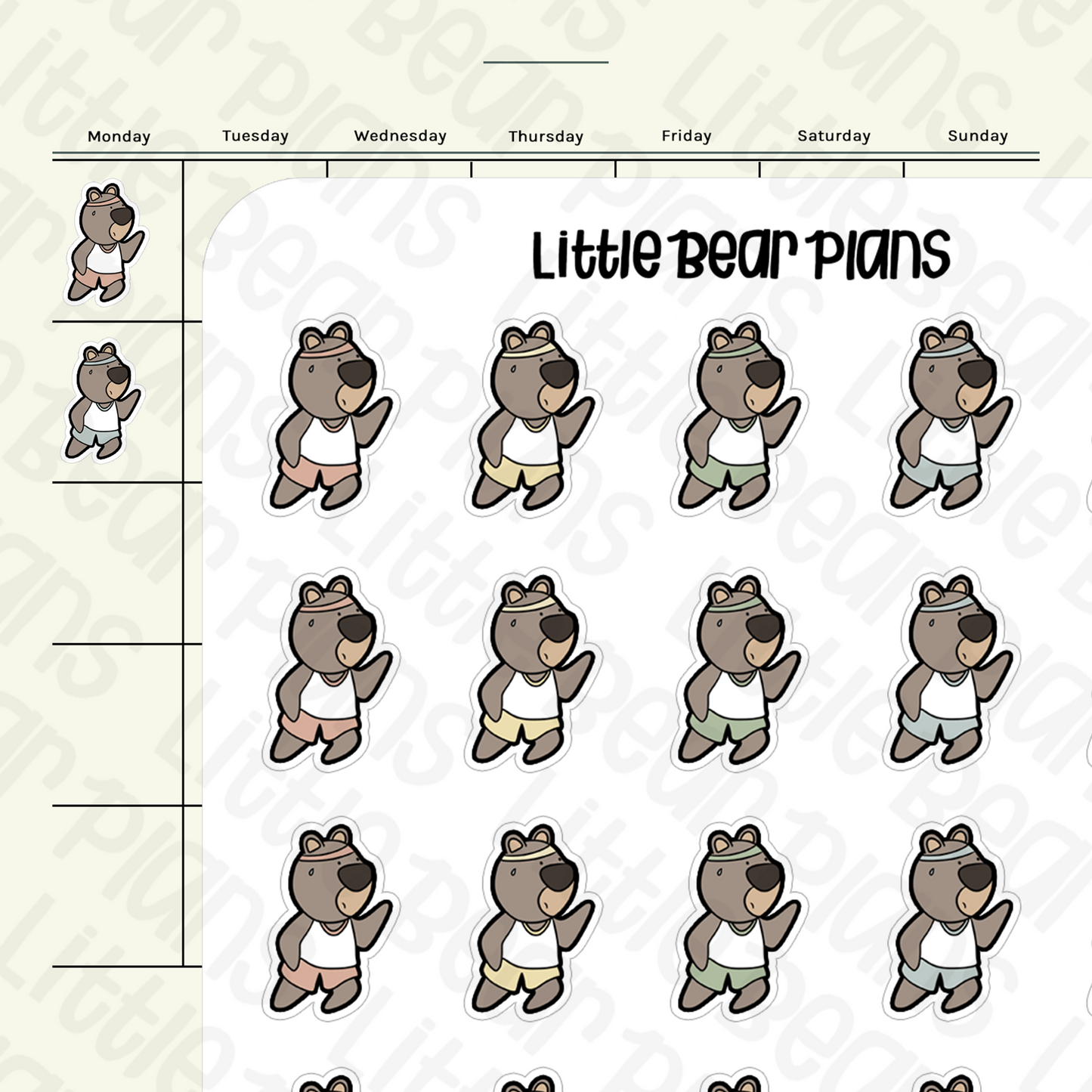 Running Bear Stickers
