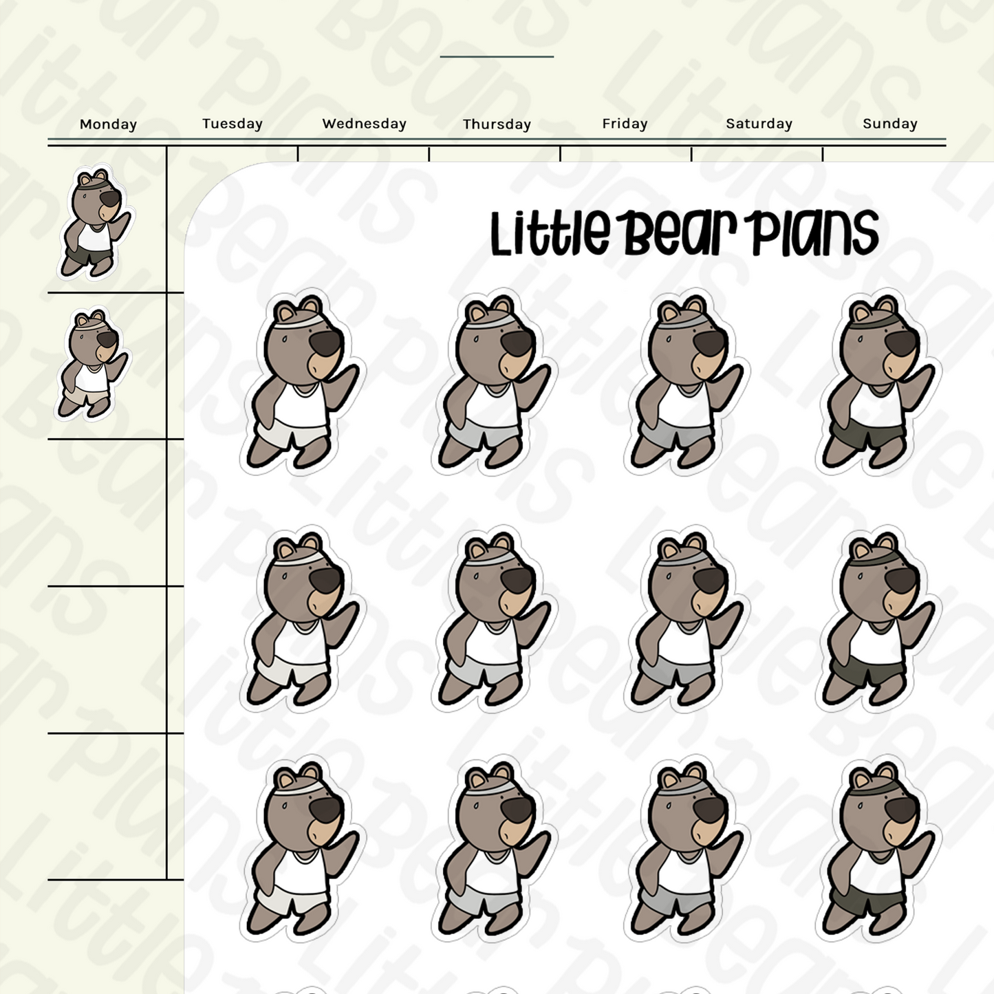 Running Bear Stickers