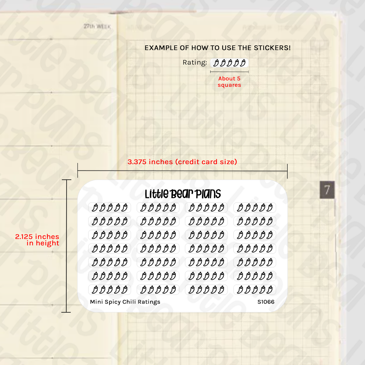 Mini Rating Review Sticker Sheets